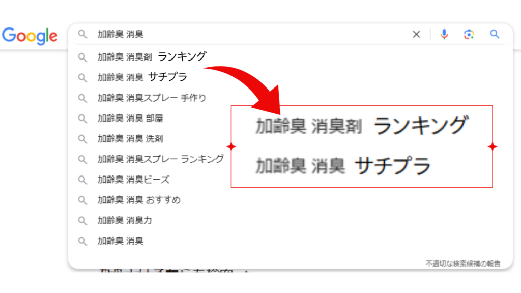 サジェストPRの効果を実感する例