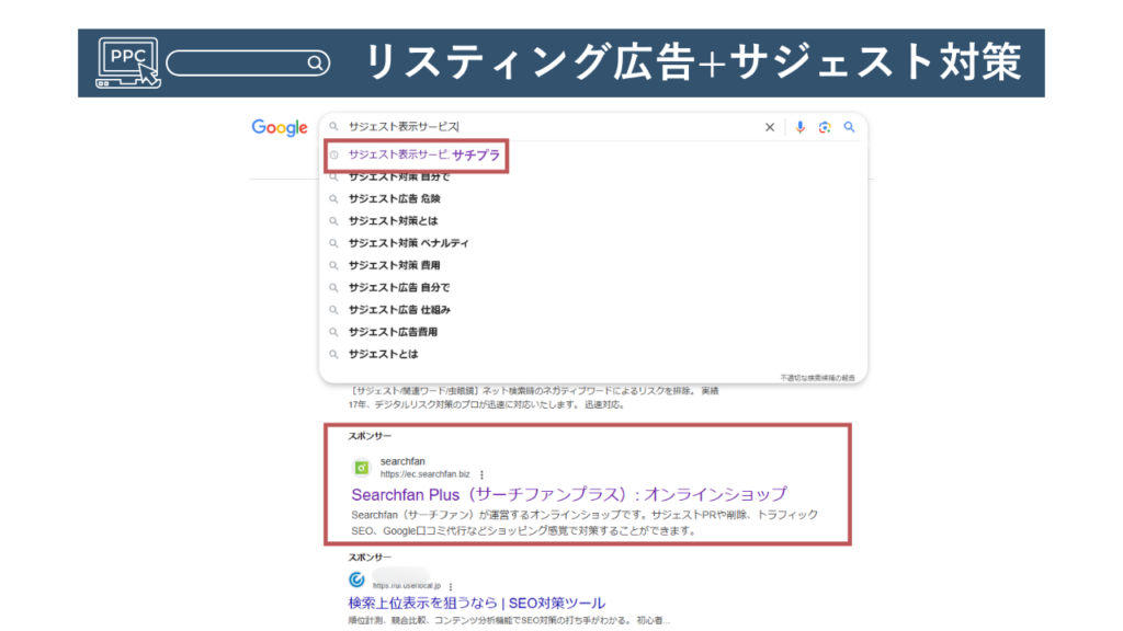 リスティング広告とサジェスト表示の相乗効果