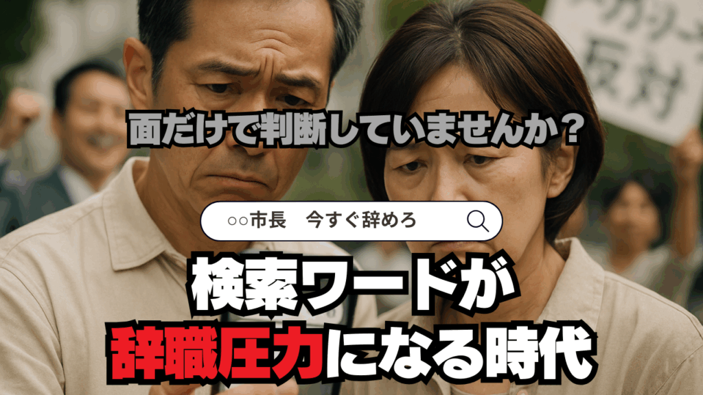 面だけで判断していませんか？検索ワードが“辞職圧力”になる時代に思うこと