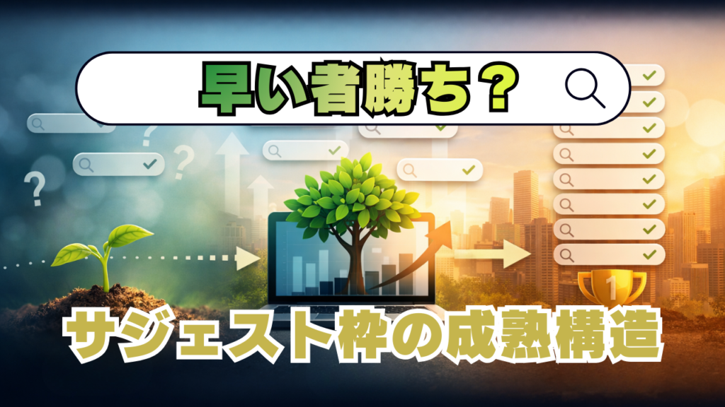 サジェストは早い者勝ち?「サジェスト枠」の成熟構造