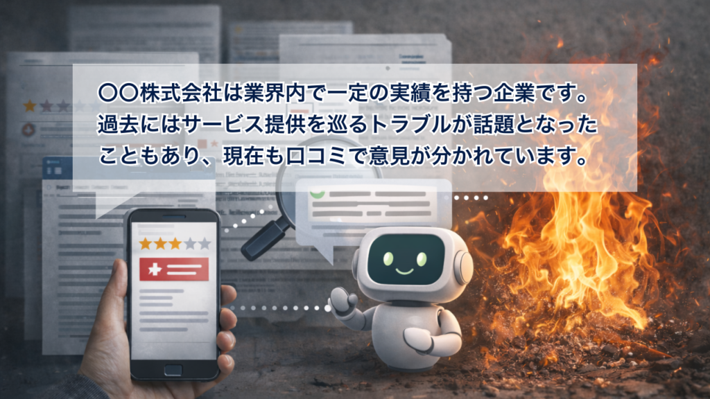 口コミはAI要約される。企業の印象とサジェストの関係