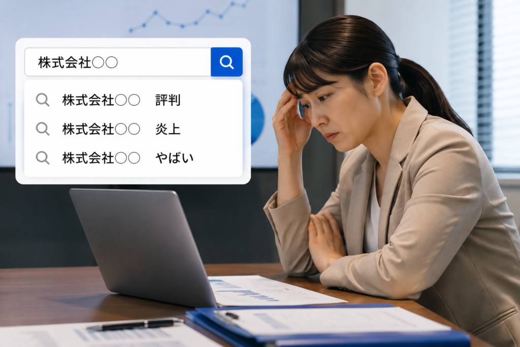 御社名で検索すると、こんなワードが表示されています
